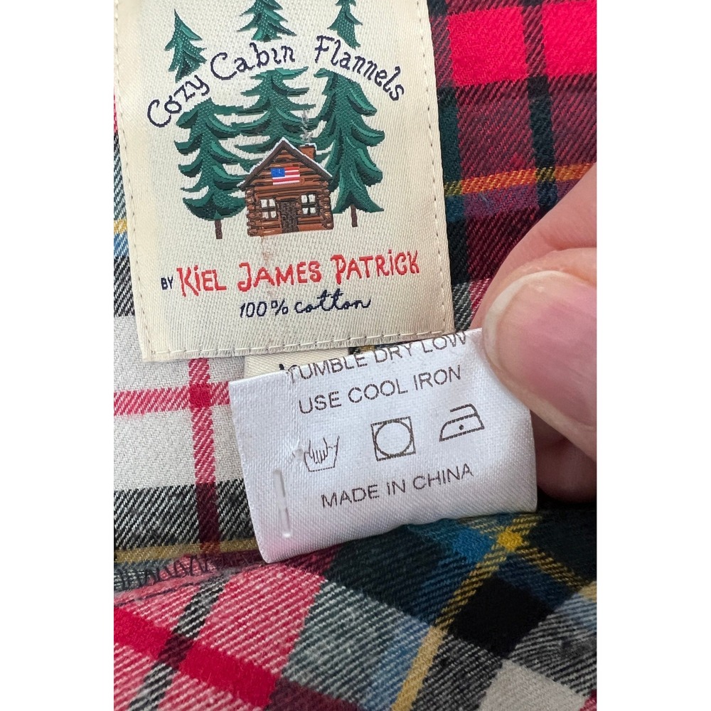 Kiel James Patrick Shirtdress Womens XS Red Plaid Excellent Flannel Mini Belted - Picture 9 of 9